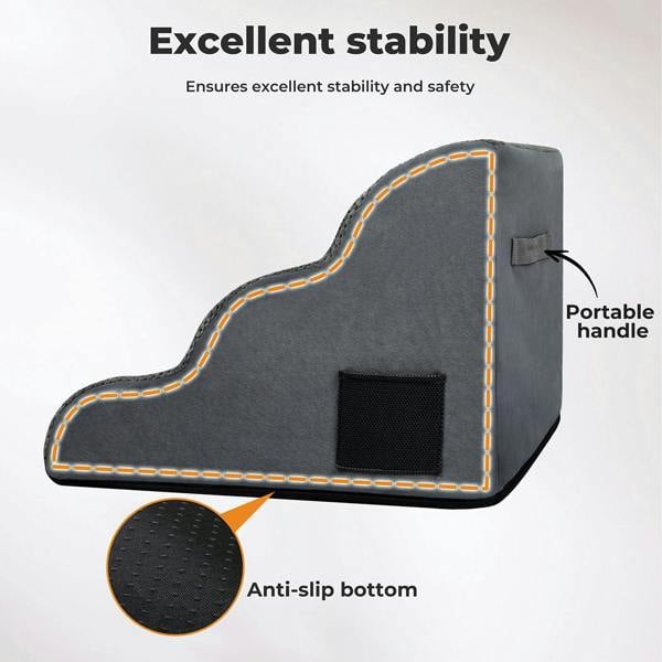 Skylos 3-Step Pet Stair Dog Ramp for Sofa Bed High Density Foam Non-Slip Ladder