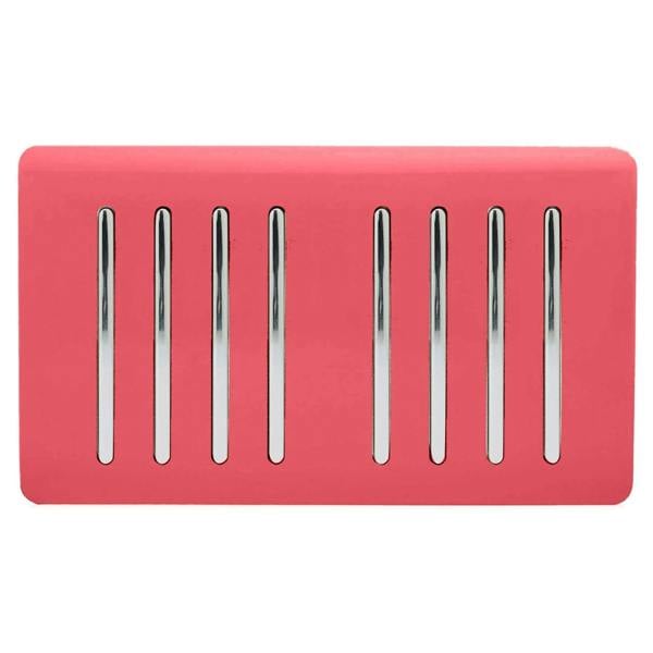 Trendi Switch 8 Gang 1 or 2 Way Light Switch in Strawberry Red
