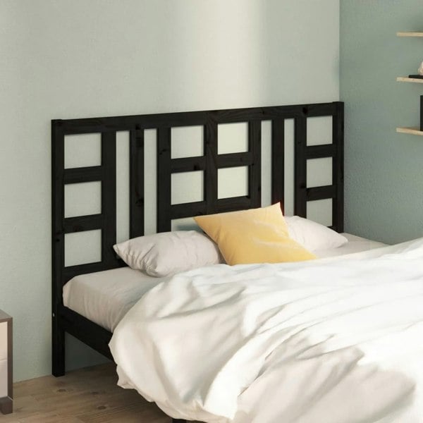 Berkfield Bed Headboard Black 166x4x100 cm Solid Wood Pine