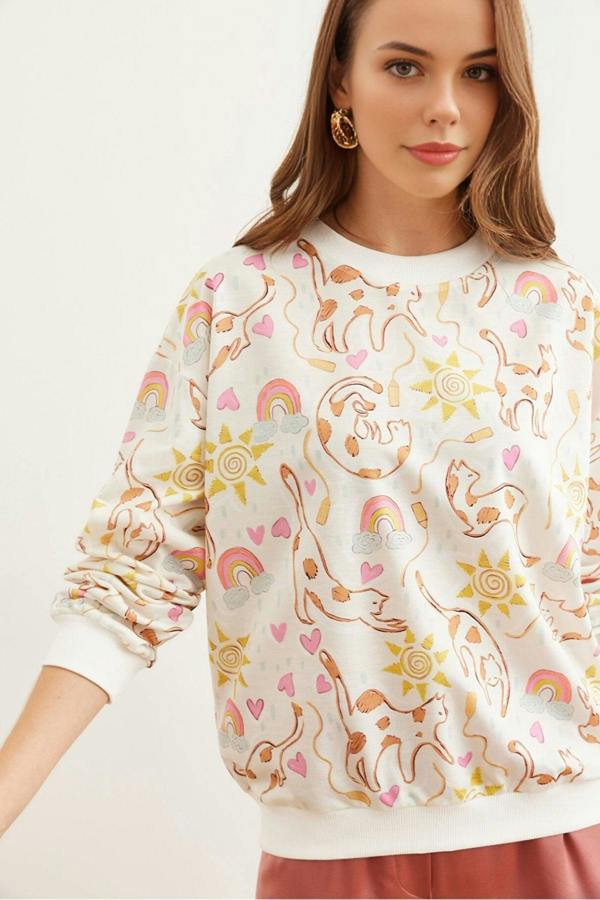 Hoxton Gal Basic Soft-Textured Oversized Sweatshirt