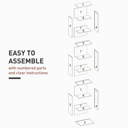 Wyld Haus Sovimora Wood White Narrow CD Storage Unit With 260 Disc Capacity