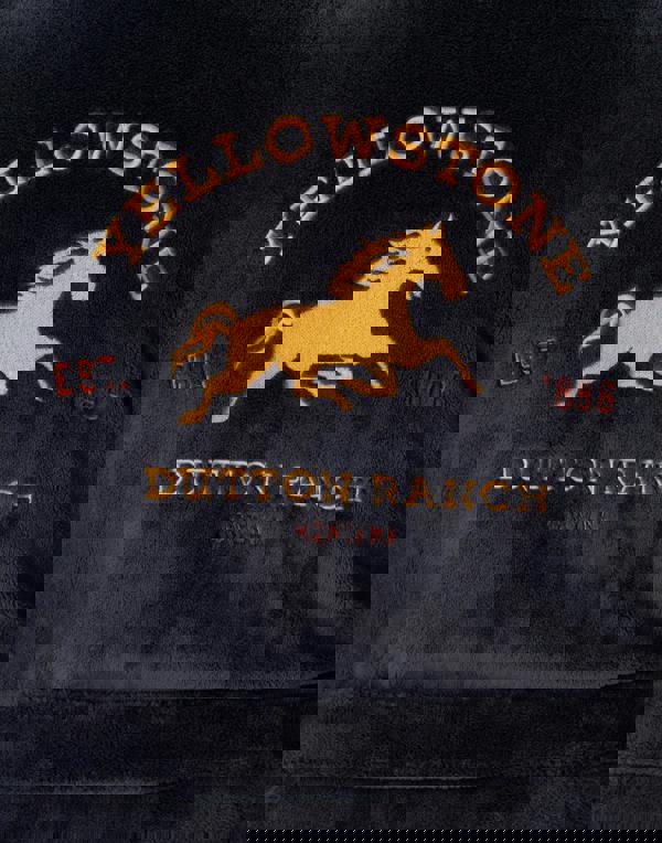 Yellowstone Mens Blue Dutton Ranch Montana Hooded Bathrobe