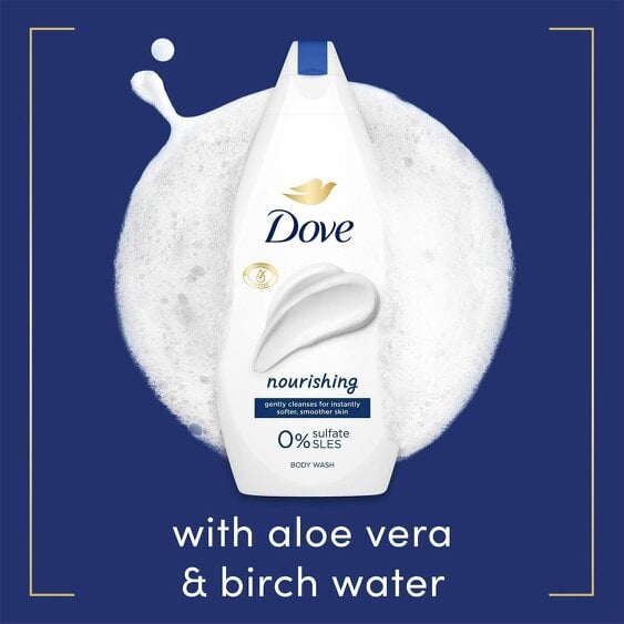 Dove Nourishing Body Wash 4 Pack, 0% Sulfate SLES Shower Gel, 450ml
