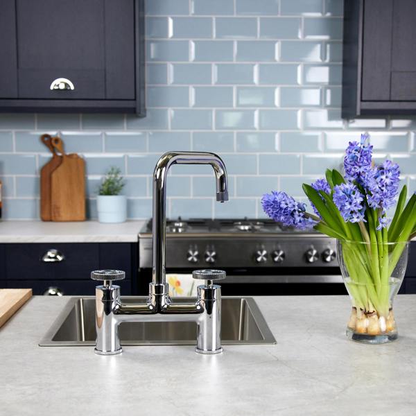 Flode kraft | Industrial Bridge Style 3 in 1 Instant Boiling Tap | Polished Chrome Finish
