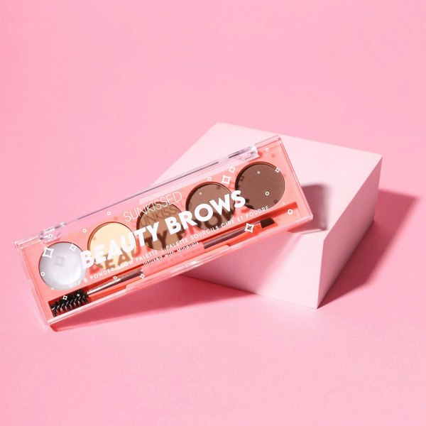 Sunkissed Beauty Brows Wax & Powder Brow Palette - Infused with Mineral - 4 x 1g Brow Powder, 0.5g Brow Wax