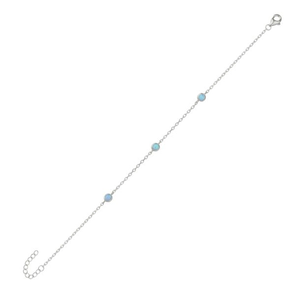 Spero London Blue Opal Bracelet in Sterling Silver