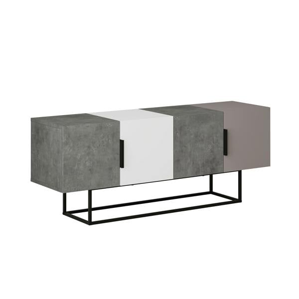 Decortie Tontini Modern TV Unit Multimedia Centre with Storage TV Cabinet 140cm