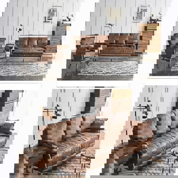 Luna Three Seaters Sofa, Three Seater Corner Sofa, Real Leather-Weilai Concept-Weilai Concept