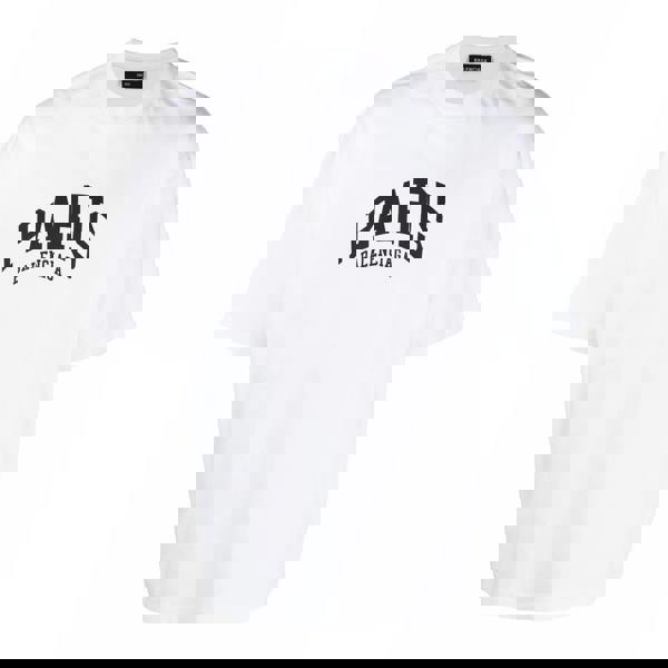 Balenciaga Paris Logo Cotton T-Shirt   in  White