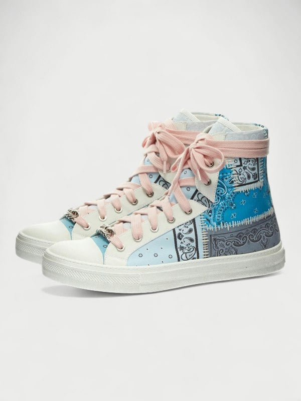 Amiri Sunset Bandana High Patchwork Light Blue