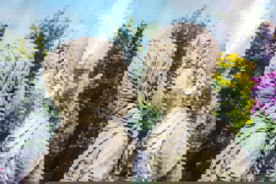 Large Boy and Girl  Stone Young Love Garden Ornament