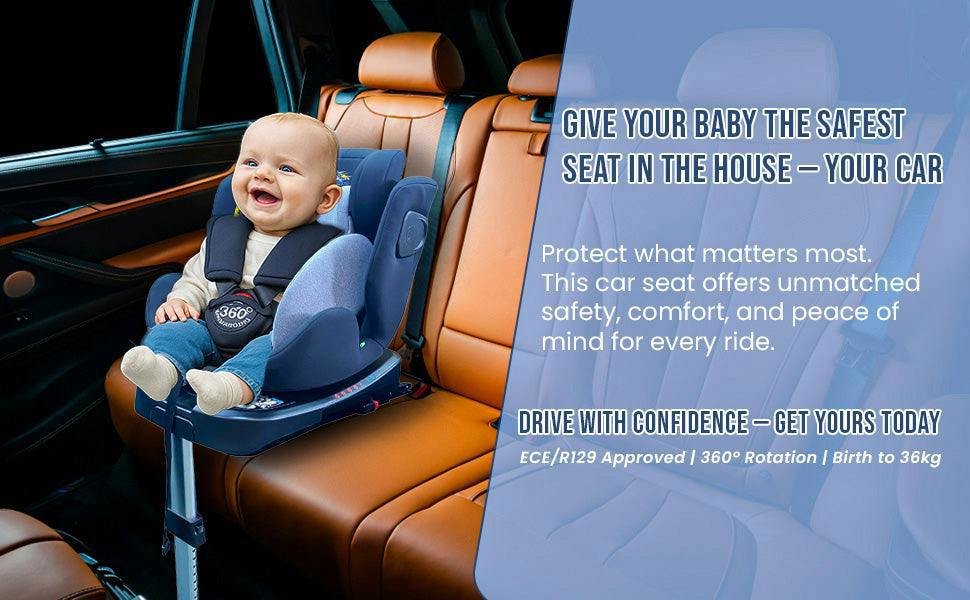 HYGRAD® Baby Infant Car Seat ISOFIX 0+ / 1/2 Age Group ECE/R129 Approved 3 in 1 Baby Children Kids Car Safety Booster Seat Weight Upto 25kg