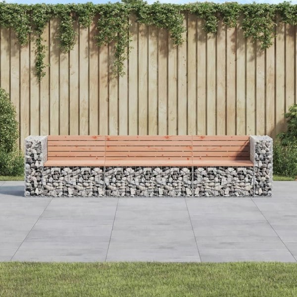 Berkfield Garden Bench Gabion Design 287x71x65.5 cm Solid Wood Douglas