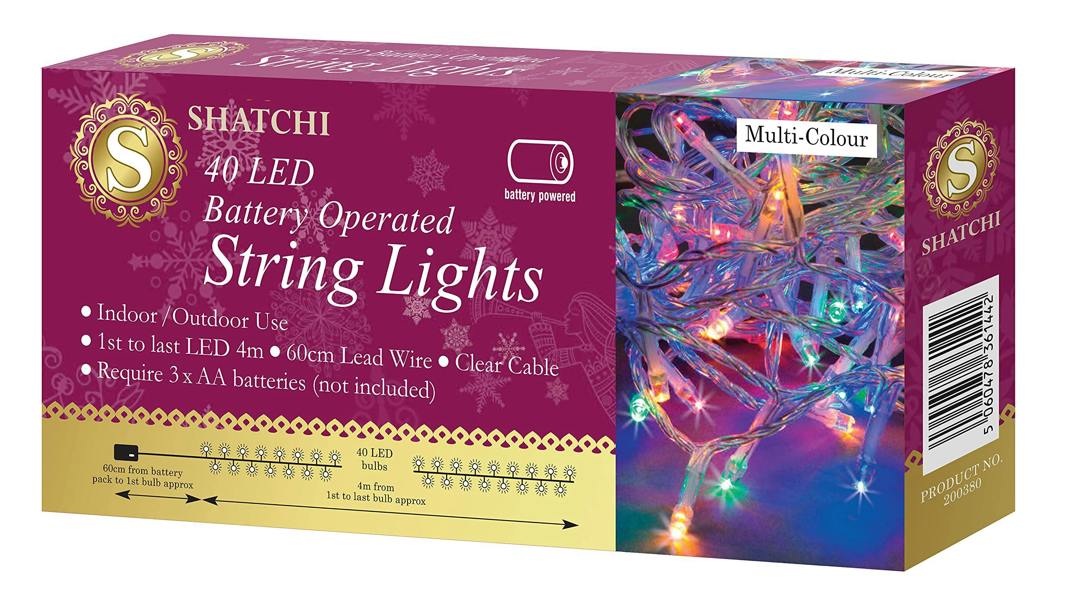 Multicolour LED Battery Operated Fairy String Lights with Clear Cable - 4m to 8m Options image 6