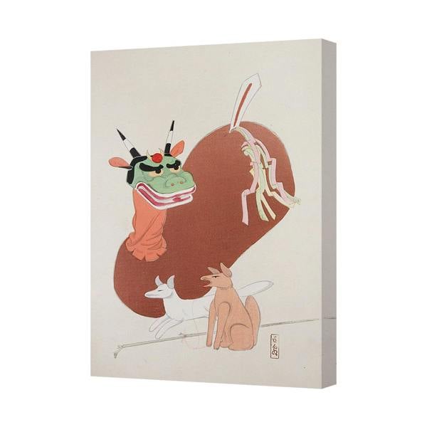 Benjamin Tate Design Dragon And Dogs Canvas Art Print Modern Wall Decor 7036
