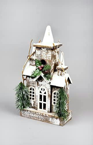 43cm Wooden Christmas House LED Tabletop Decoration with Warm White Lights image 3