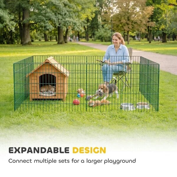 8 Panel Pet Playpen for Medium Dogs Indoor Outdoor 80 cm Height