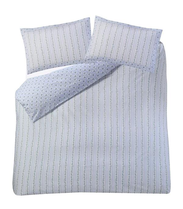 Cath Kidston Ticking Stripe Blue Super King Duvet Cover Set