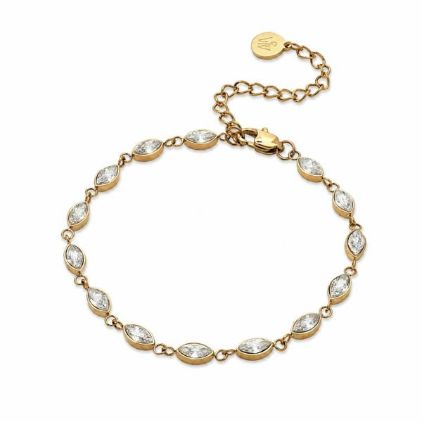 Say It With Marquise Tennis Bracelet - Yellow Gold