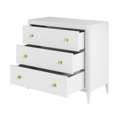 Wyld Haus Itacare White Wood Grain 3 Drawer Chest