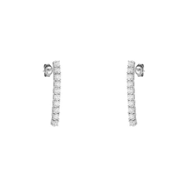 Spero London Sterling Silver Long Tennis Earrings - Pair