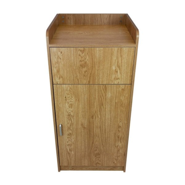 Monstershop Light Oak Wooden Litter Bin & Tray Stand