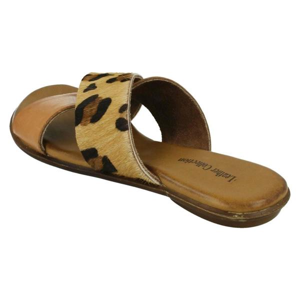 Leather Collection Ladies Leather Collection X Strap Vamp Sandals