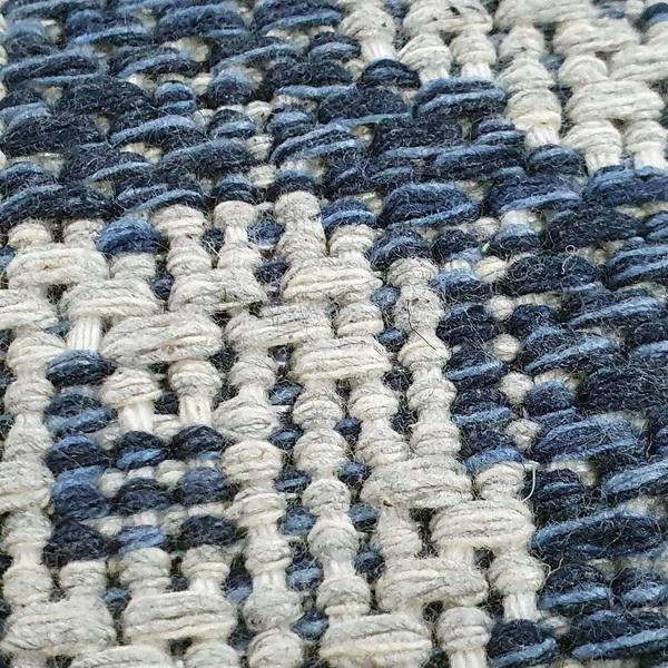 Cotton Rug Machine Washable Navy Blue Grey Oriental Pattern Flat Weave Carpet Runner Large Small
