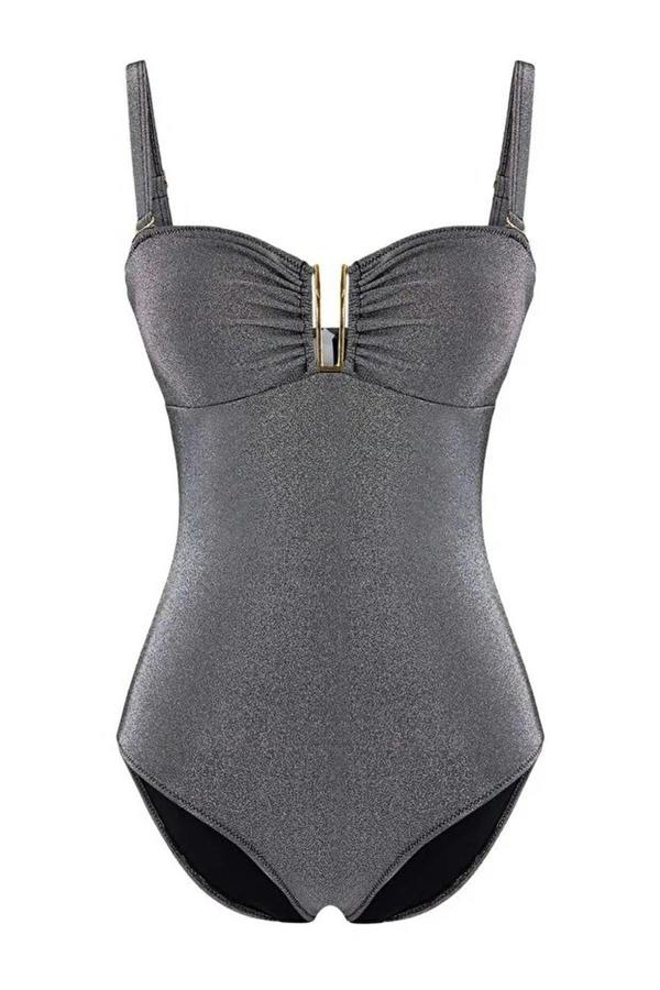 WOVCOR Strapless Regular Swimsuit with Glitter Accessories