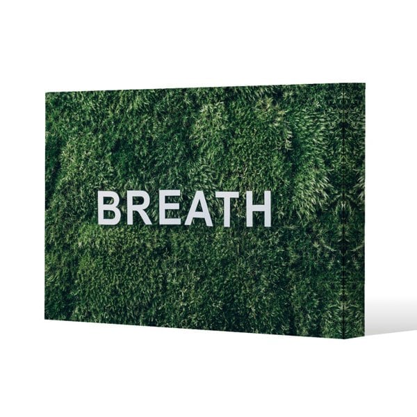 Benjamin Tate Design Wellness Breath Slim Style Canvas Print  90x120cm , 15mm Slim Real wood.