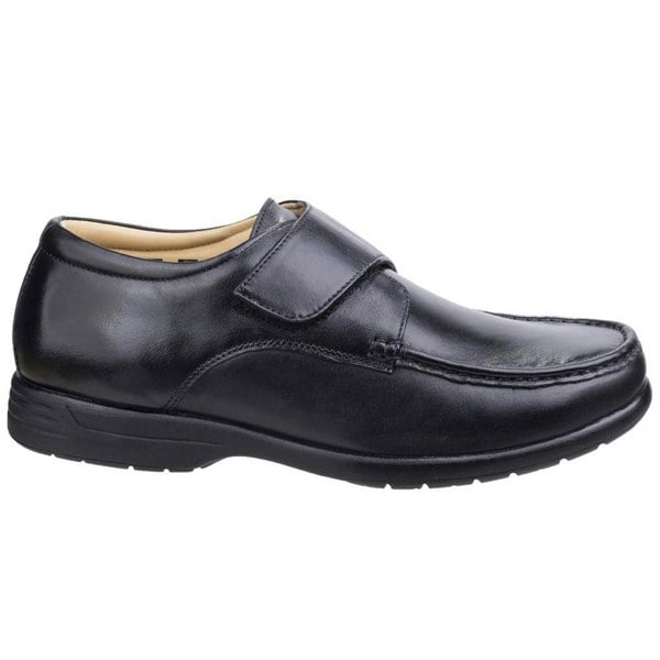 Fleet & Foster Mens Fred Dual Fit Leather Moccasin - Black