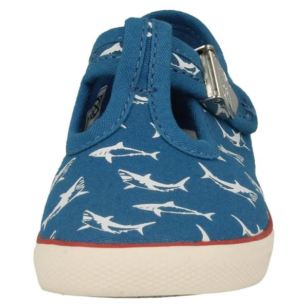 Start-rite Boys Startrite Shark Detailed T-Bar Canvas Shoes Surf