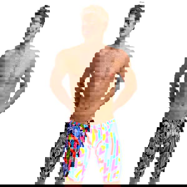 Funky Trunks Fault Lines Swim Training Jammer - Blue/Multi