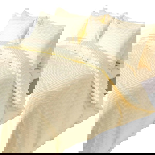 HOMESCAPES Silky 330 TC Egyptian Cotton Satin Stripe Duvet Cover Set