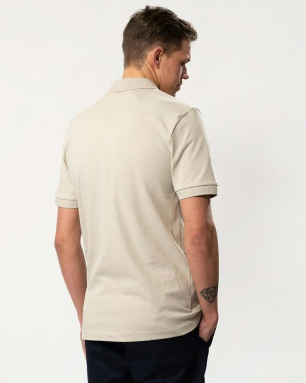BOSS Orange Passenger Mens Stretch-Cotton Slim-Fit Polo Shirt with Logo Patch - Light Beige 271