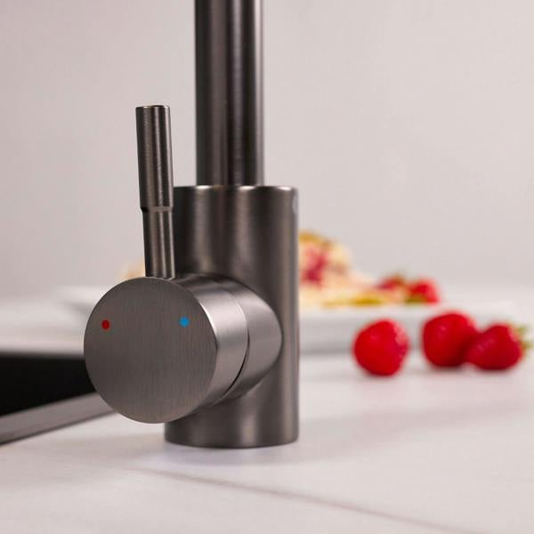 Flode Lillehammer | Single Lever Kitchen Sink Mixer Tap with Swivel Spout | Gun Metal Finish