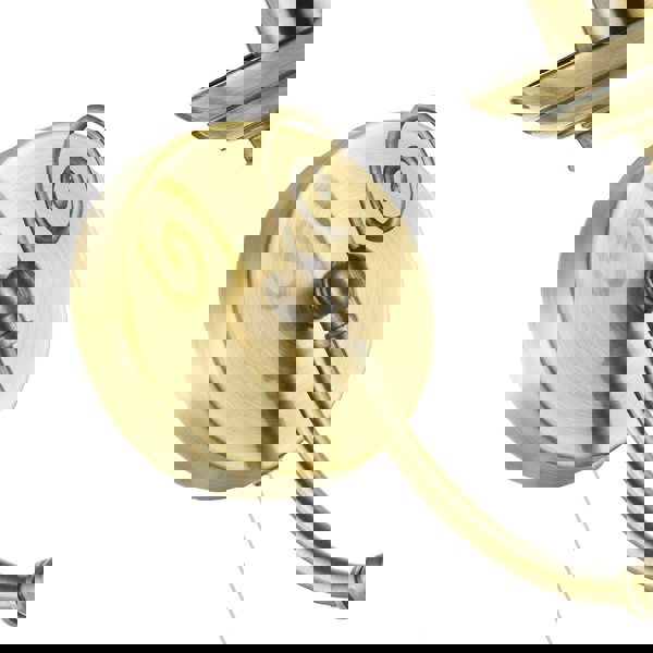 Traditional Classic Antique Brass Wall Light with Spiral Finial and Looping Arm Image 5