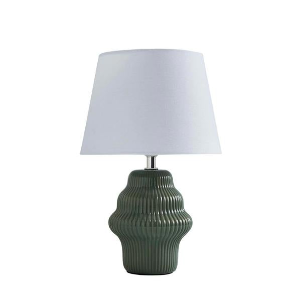 Alanna Green Ribbed Ceramic Table Lamp