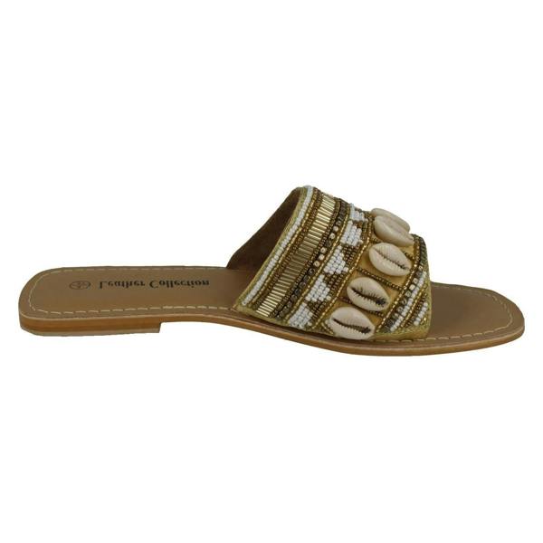 Leather Collection Ladies Leather Collection Beaded Mules F00311