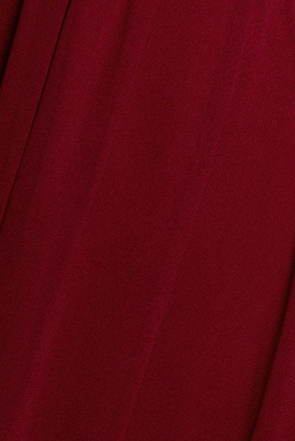 Wrap Back With Front Slit Chiffon Maxi Dress - Berry DR2800