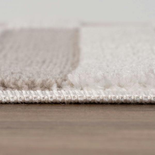 Loft Striped Beige Cream Rug, Simple Care, Fade-resistant.