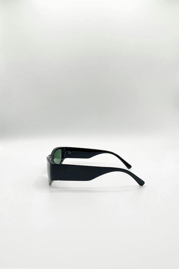 SVNX Racer Wrap Around Sunglasses In Black