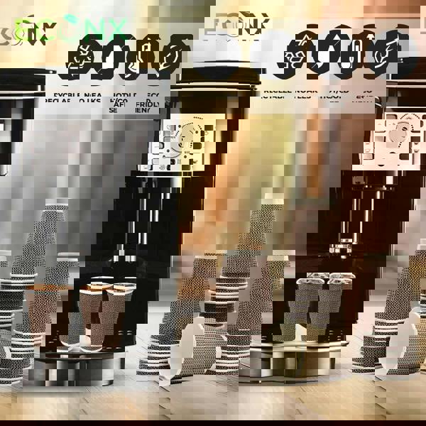 ECONX 12oz Coffee Paper Cup VIP Designed 3PLY Disposable Coffee Cup for Takeaway Hot Drinks Brown