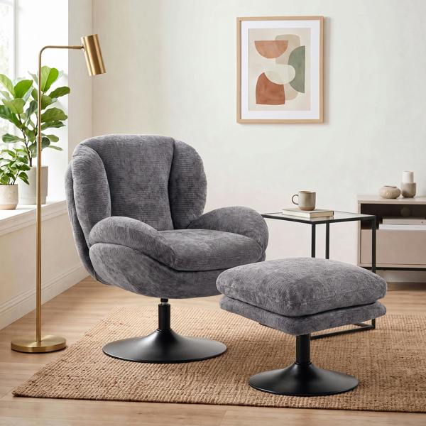 Accent Chair with Ottoman