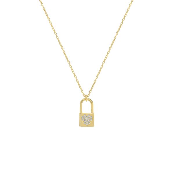 Spero London Fine 14ct Solid Gold Padlock Necklace