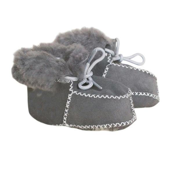 Eastern Counties Leather Childrens/Kids Sheepskin Lace Up Boots - Grey - 
