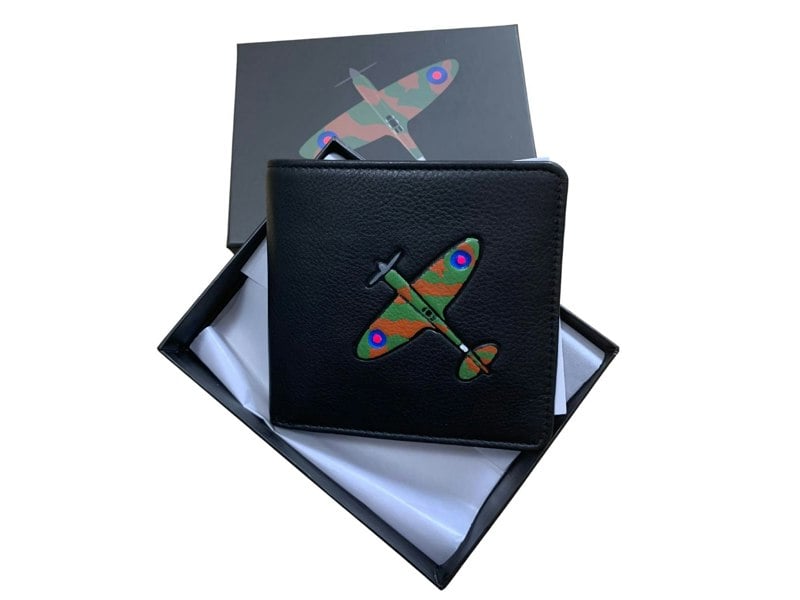 Mala Leather Spitfire Plane Bifold RFID Leather Wallet