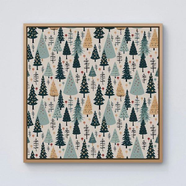 Warren Reed Boho Inspired Christmas Tree Pattern Framed Canvas