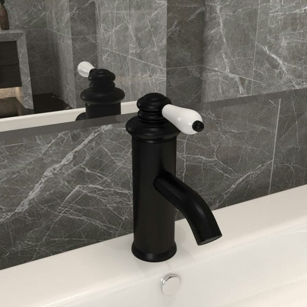 Berkfield Bathroom Basin Faucet Black 130x180 mm