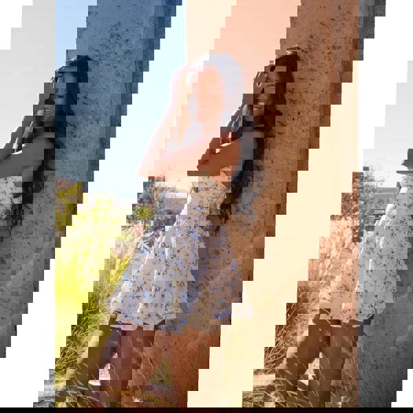 Pink Vanilla Tie Back Ditsy Bandeau Playsuit